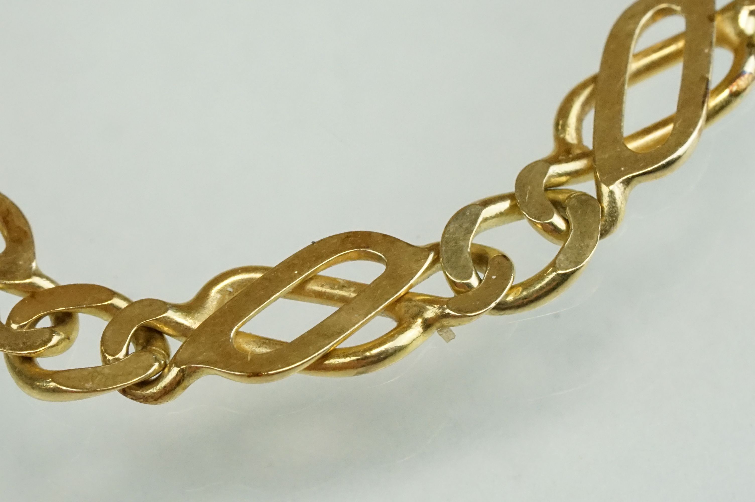 9ct yellow gold fancy link necklace, lobster clasp, length approx 46cm - Image 2 of 8