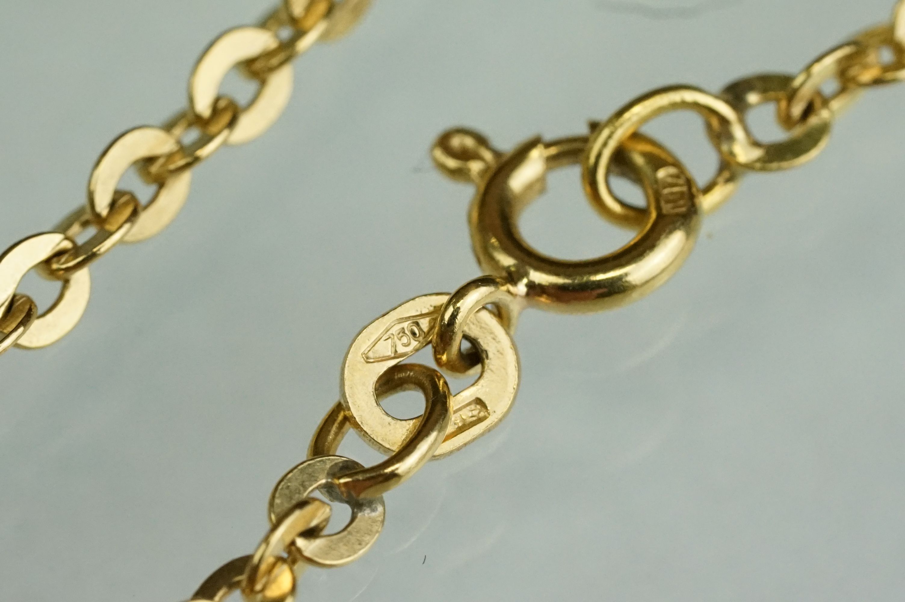 18ct yellow gold belcher link chain necklace, bolt ring clasp, length approx 50cm - Image 4 of 6