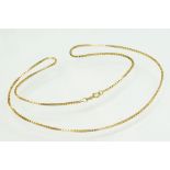 9ct yellow gold box link chain, bolt ring clasp, length approx 50cm