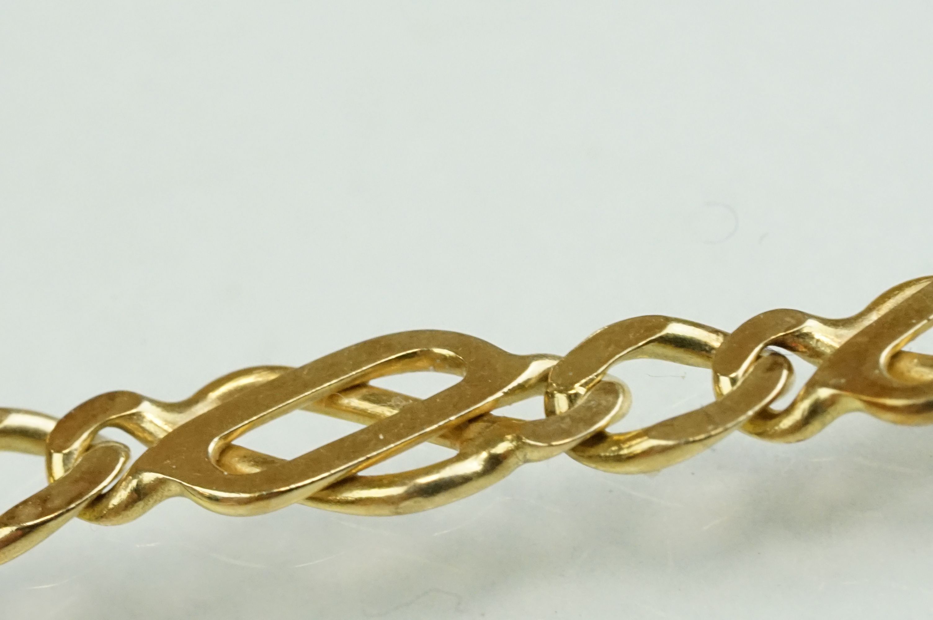 9ct yellow gold fancy link necklace, lobster clasp, length approx 46cm - Image 7 of 8