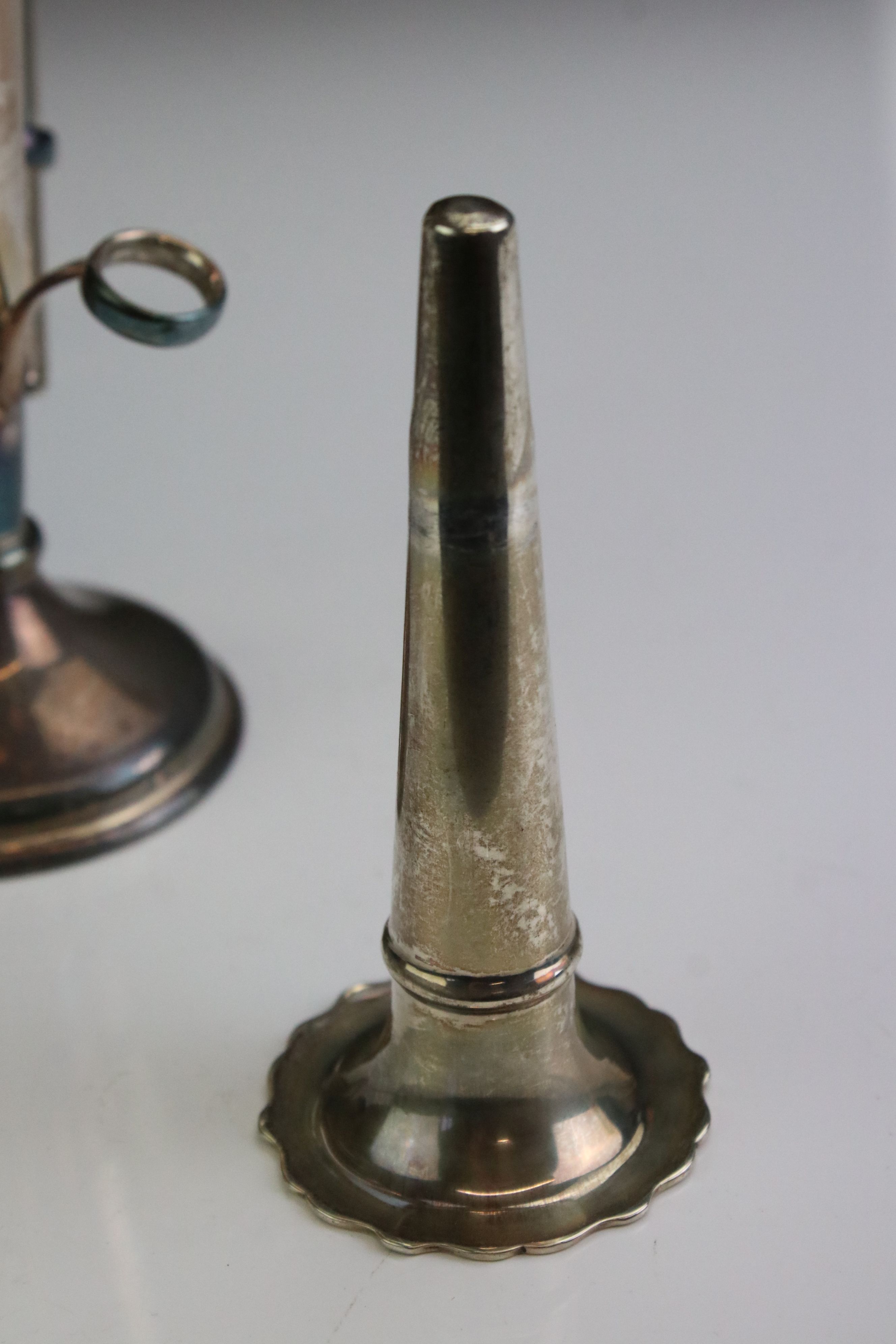 Mid 20th Century silver epergne of trumpet form, with a shaped circular border, on a stepped - Image 6 of 7