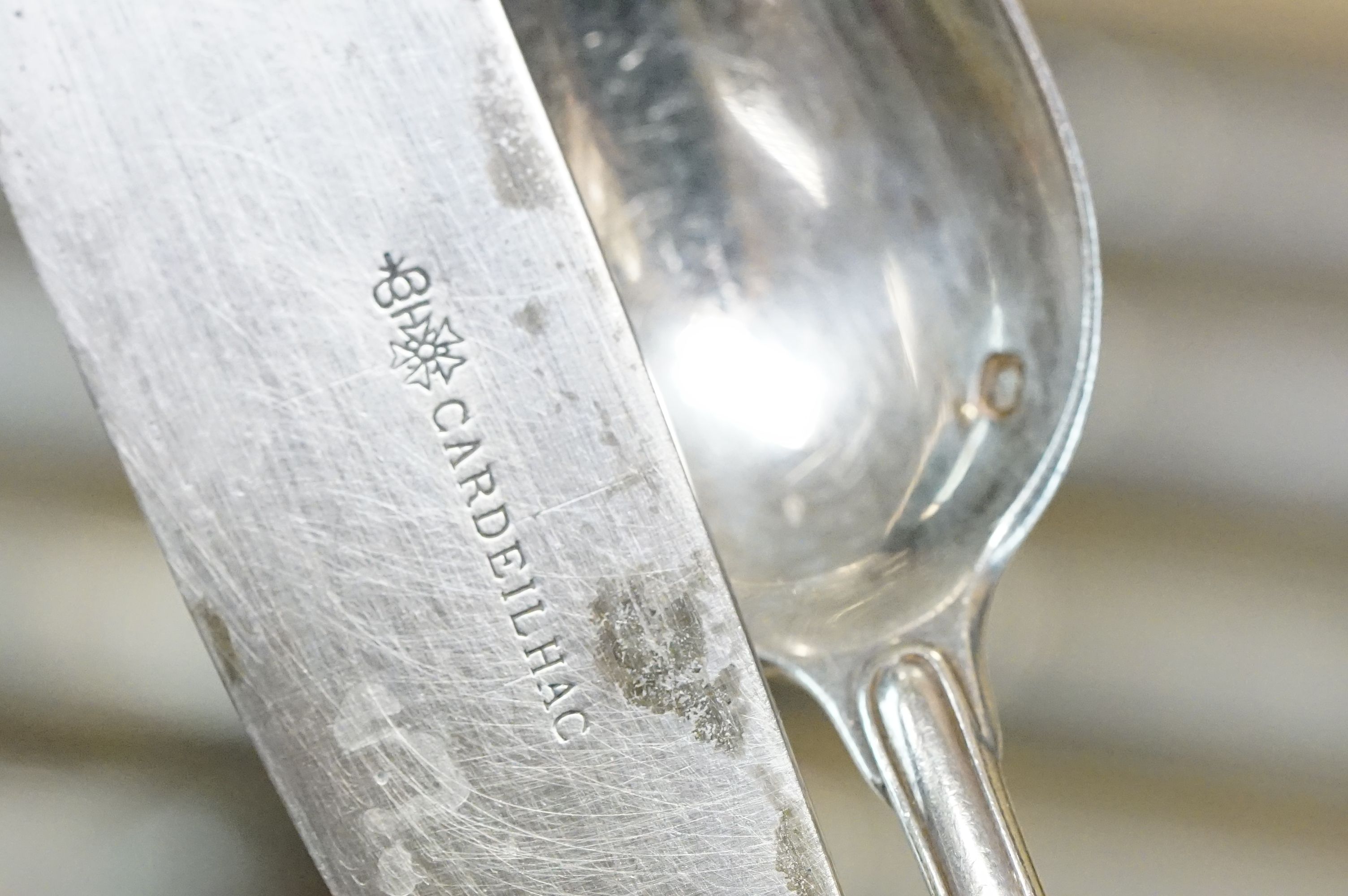 French silver canteen of cutlery for 12 place settings (one teaspoon missing, additional knives - Image 9 of 14