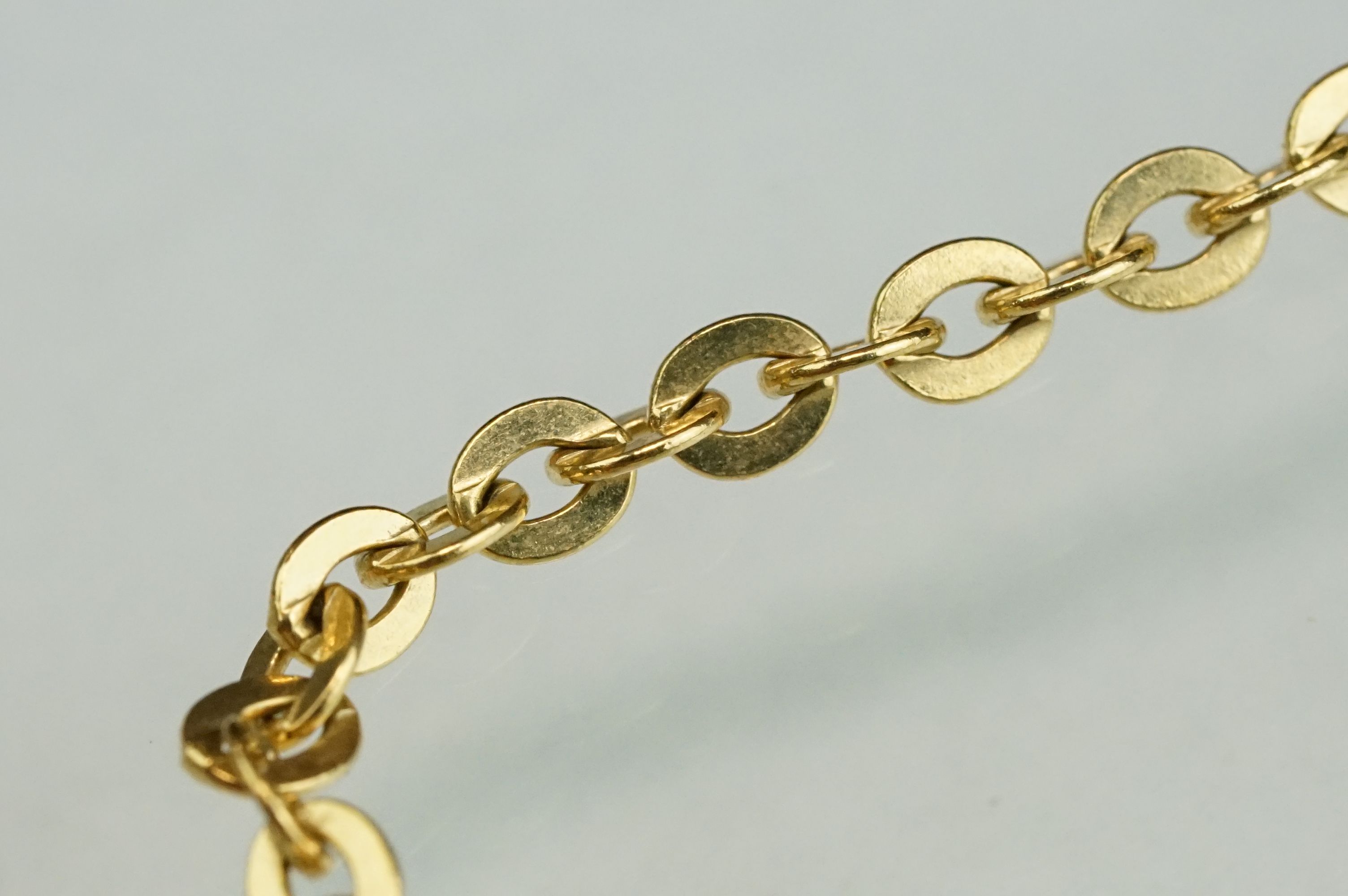 18ct yellow gold belcher link chain necklace, bolt ring clasp, length approx 50cm - Image 2 of 6