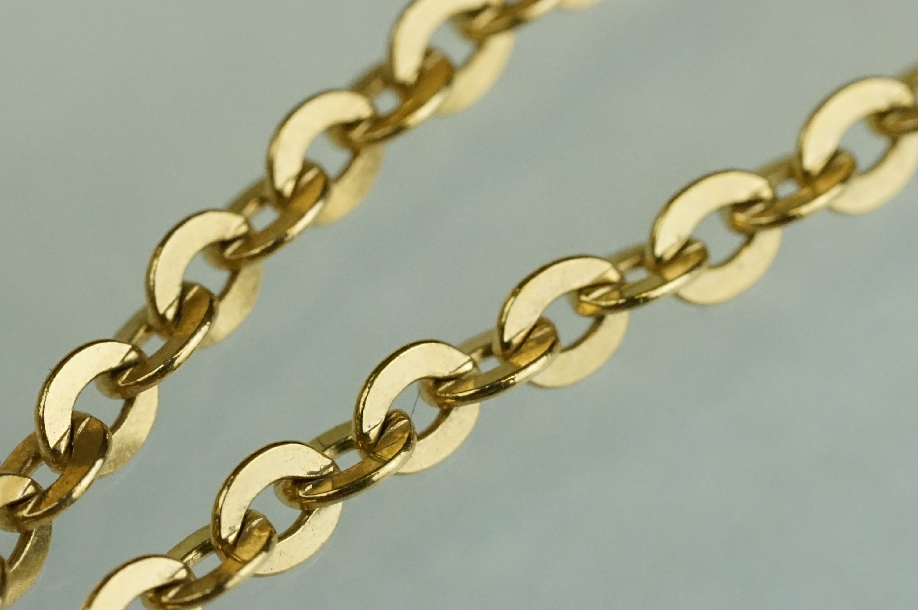 18ct yellow gold belcher link chain necklace, bolt ring clasp, length approx 50cm - Image 3 of 6