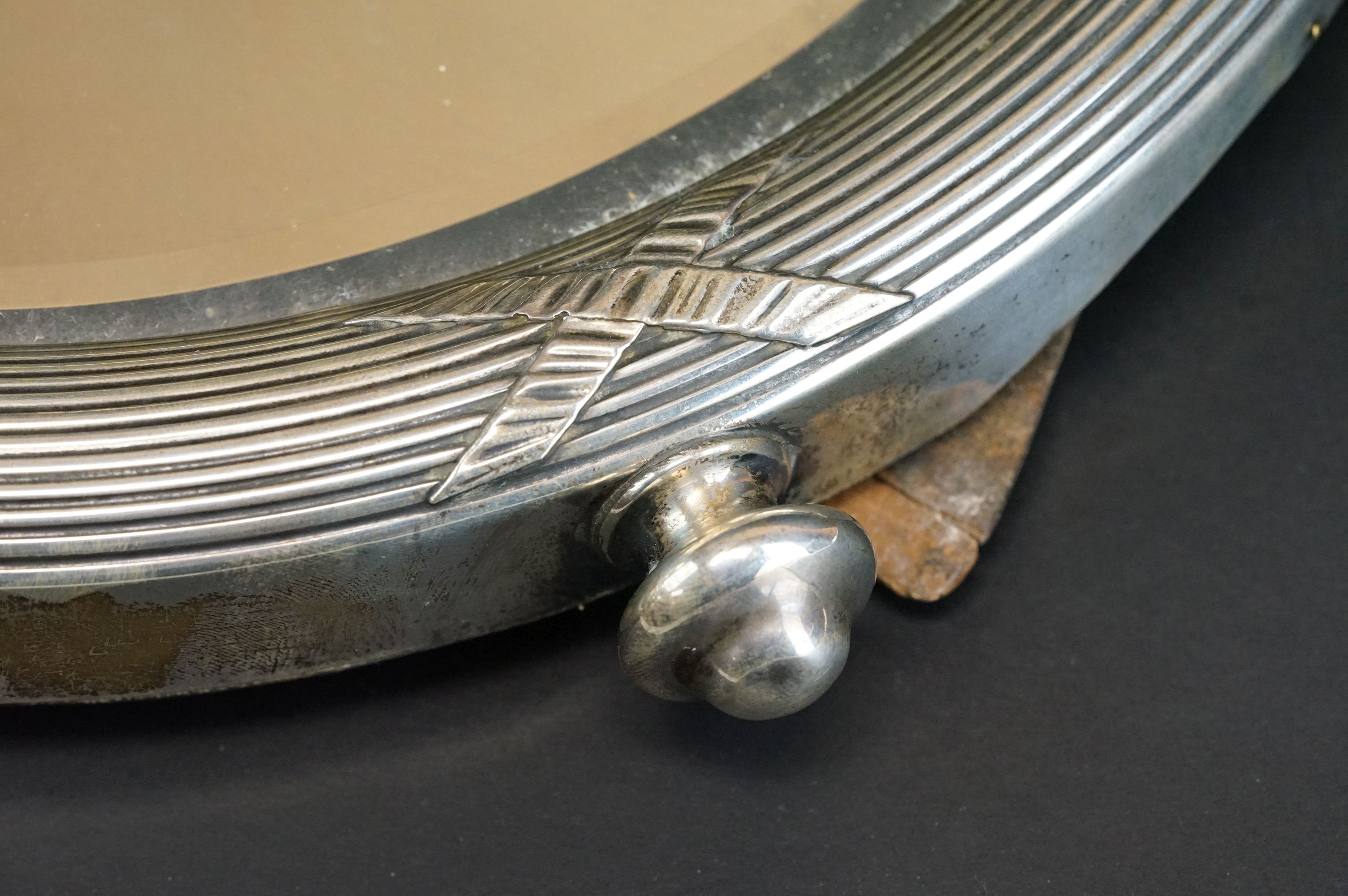 Silver salver raised on four scroll feet, plain polished, Chippendale style border, makers Adie - Image 9 of 11