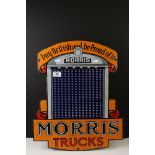 Advertising - Reproduction Morris Trucks enamel sign modelled as a Morris radiator, reads ' buy