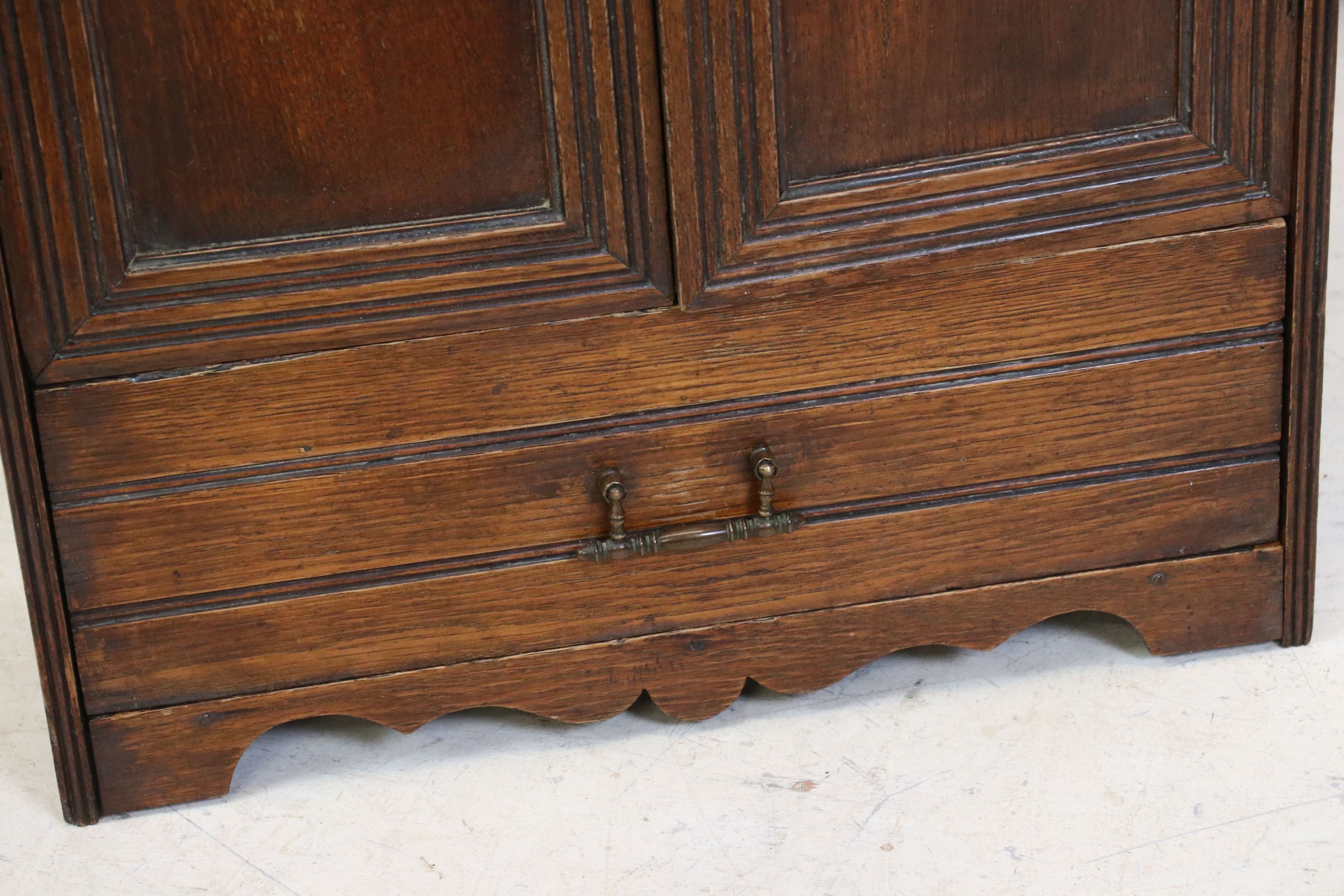 Late 19th / Early 20th century Oak Smoker Cabinet, the two doors opening to a fitted interior, - Image 3 of 6