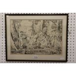 Joshua Cristall (1767-1847) Lithographic Print of Apollo and the Muses 1816, images measures 46cm