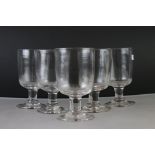 Set of Five 19th Century glass rummers with cylindrical bowls raised on circular feet, approx 14cm