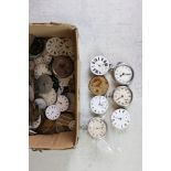 Collection of vintage pocket watch / watch movements & ceramic dials