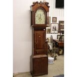 Early 19th century mahogany & oak eight day longcase clock