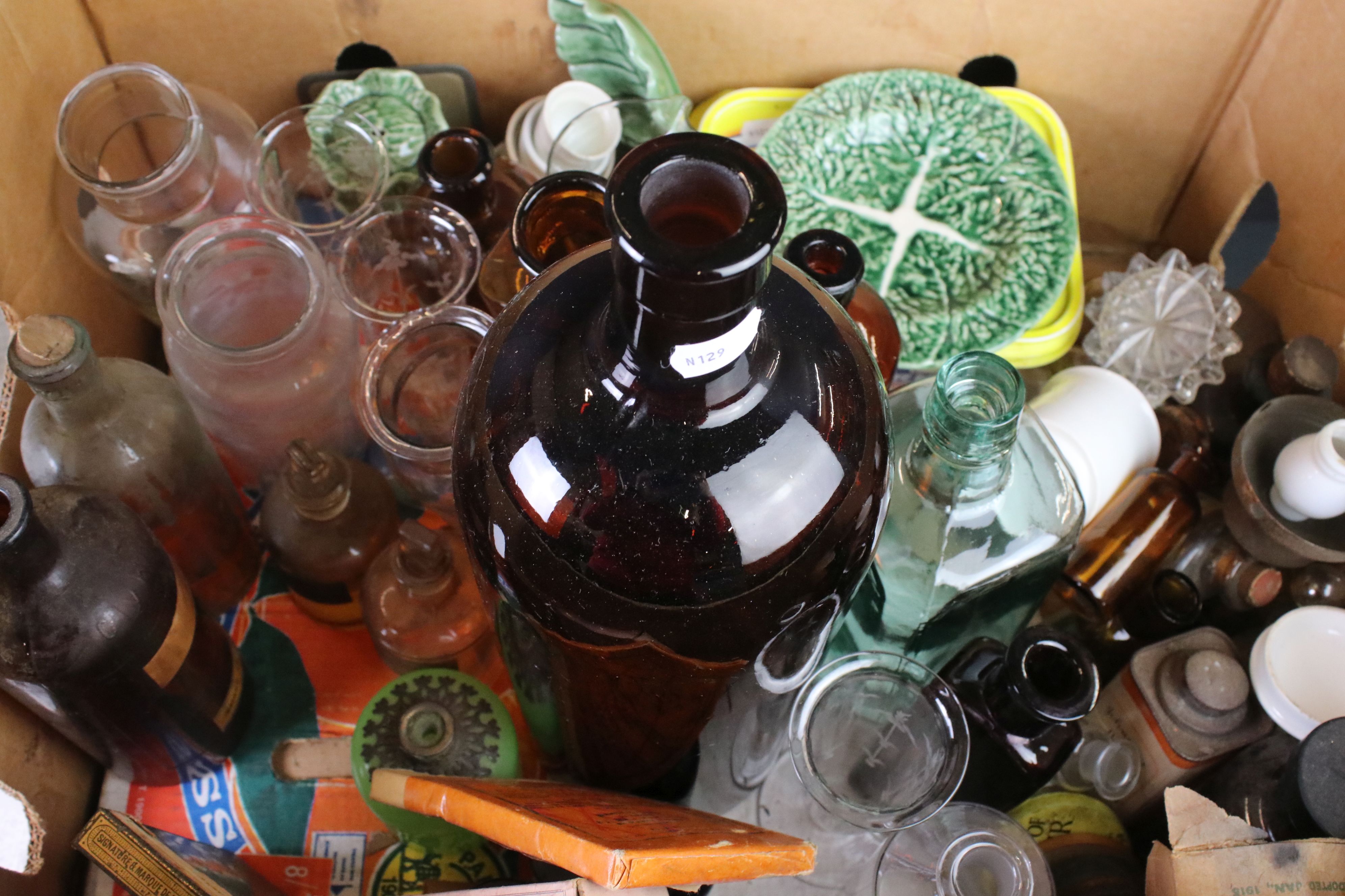 Large Collection of Coloured and Clear Glass Bottles, 19th century onwards including Medicine - Image 7 of 9