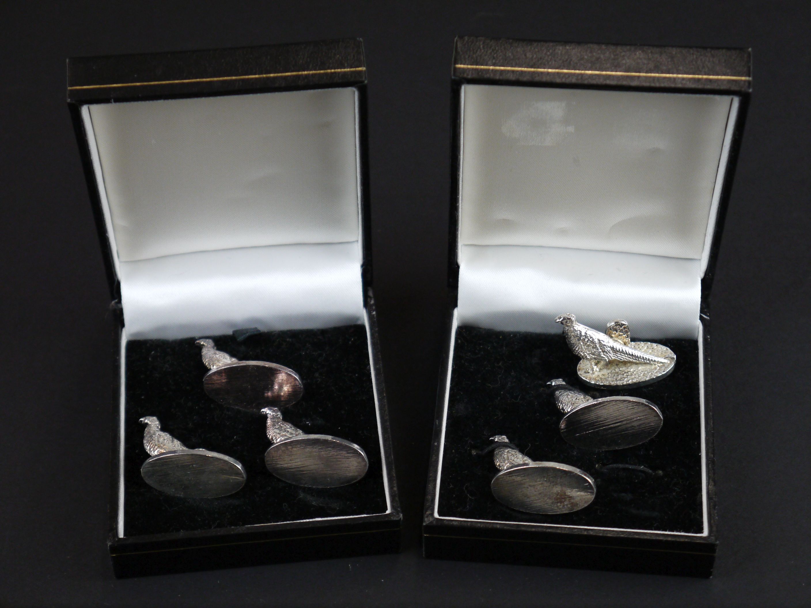 Six white metal pheasant menu holders - Image 2 of 3