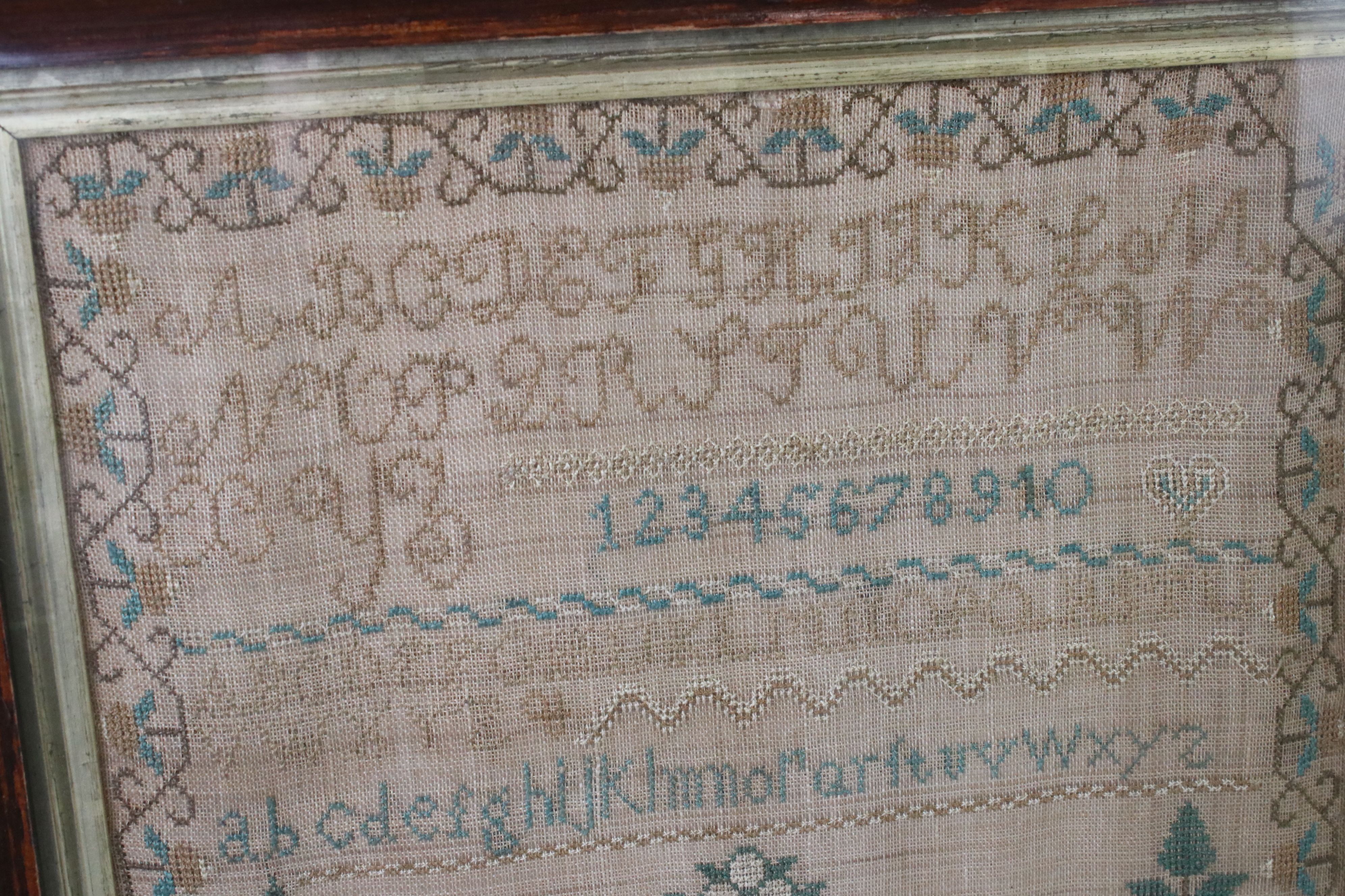 Early 19th century needlework sampler by Mary Bank, dated June 16th 1826, featuring a house, - Image 2 of 7