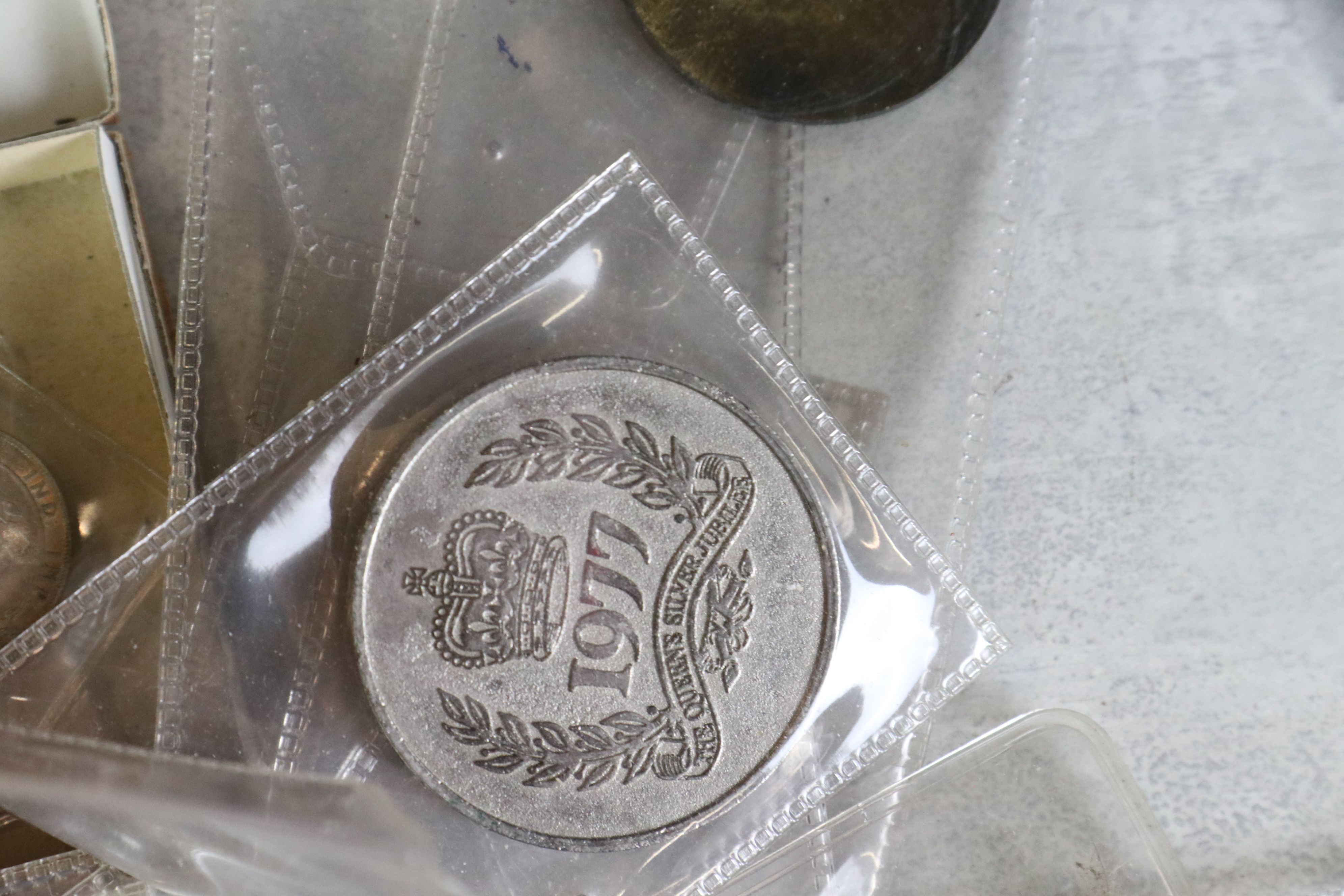 A collection of mainly British pre decimal coins to include silver examples. - Image 5 of 6