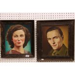 F W Bartels (German) Pair of 1940's Oil Painting Portraits of a Man and a Woman, signed and dated