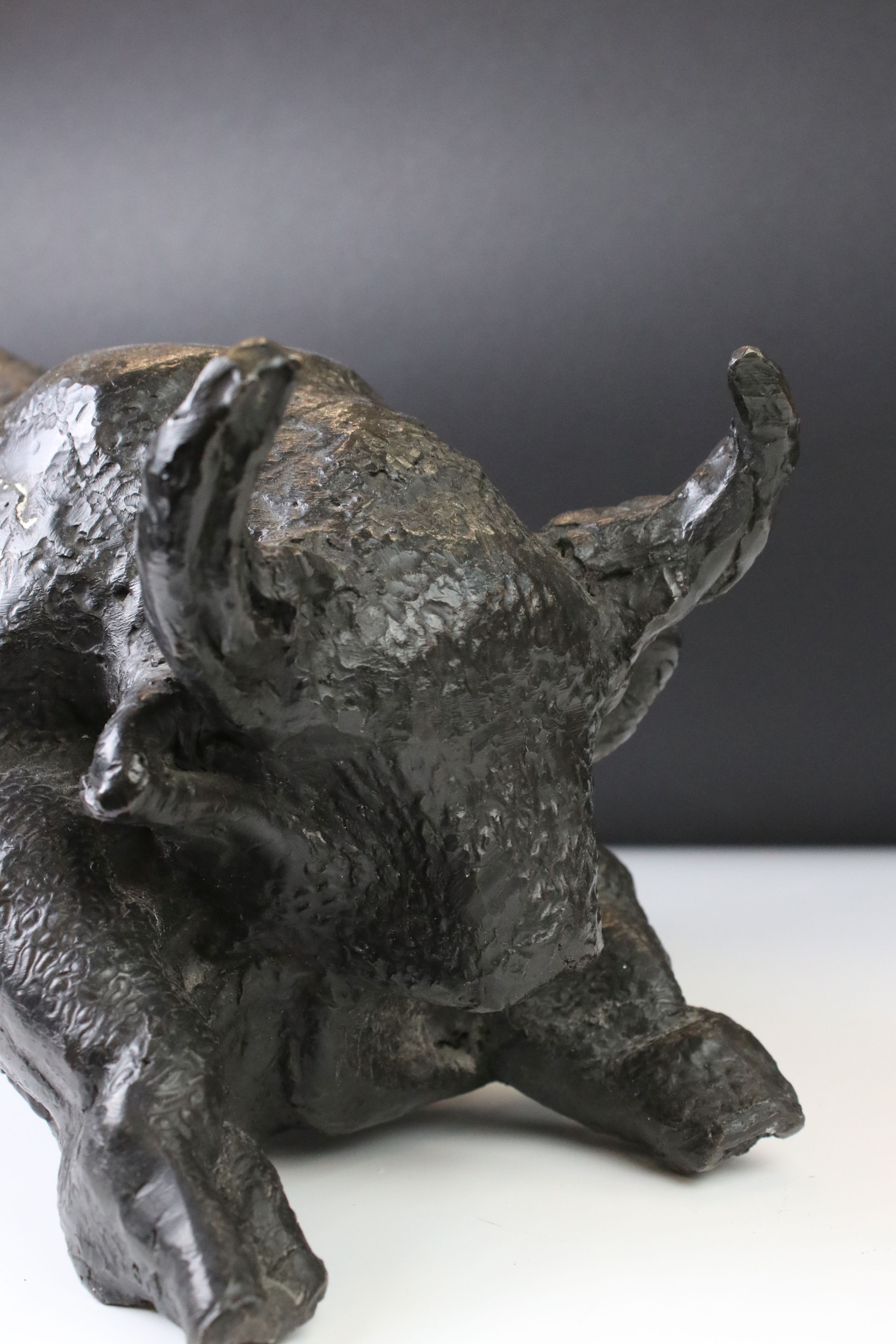 Bronze model of a bull by Rhona Stern, South African (1914-1998), height approx. 20cm, purchased - Image 4 of 6