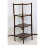 19th century Mahogany Square Four Tier Whatnot, 46cm wide x 132cm high