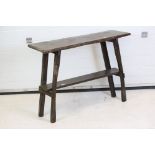 Rustic Stained Oak and Elm Console Table, 105cm long x 32cm wide x 76cm high