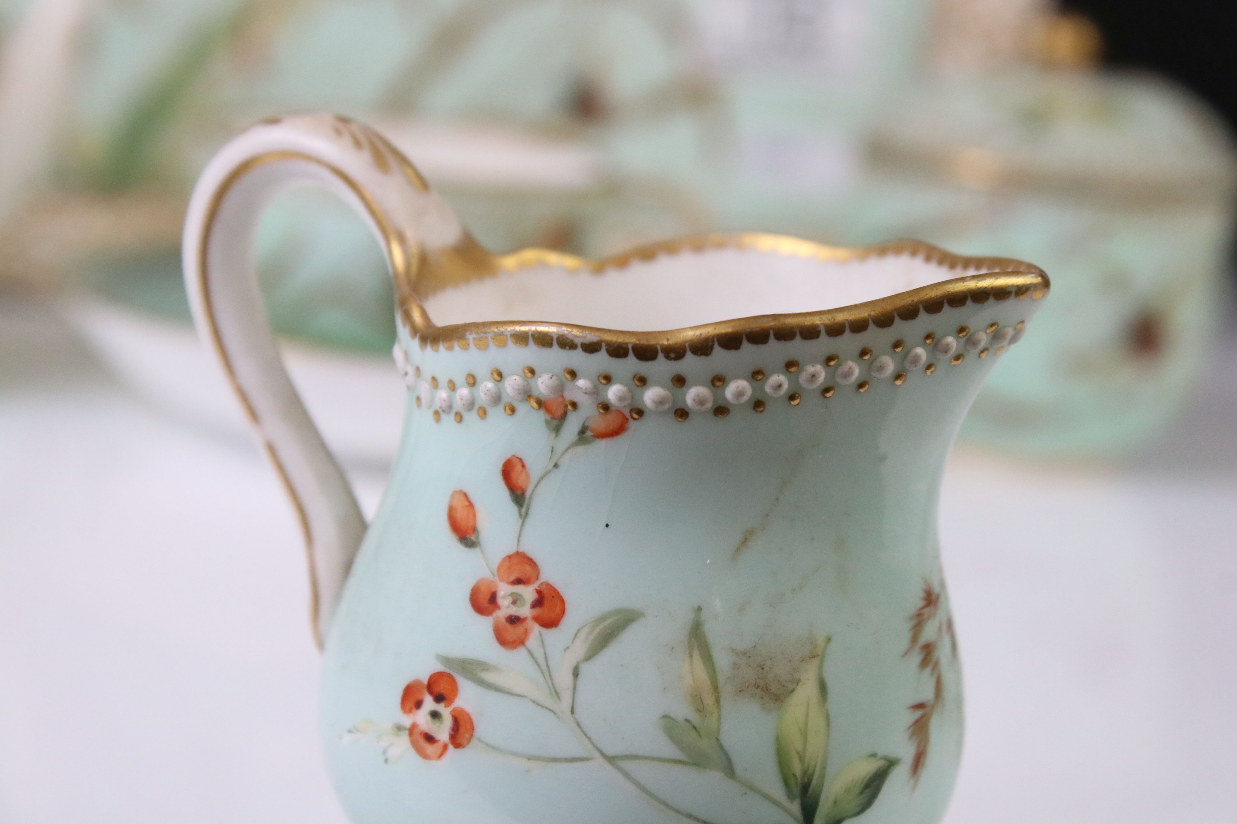 Royal Worcester porcelain cabaret tea set with hand painted butterfly, floral and foliate - Image 3 of 18