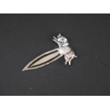 Silver bookmark with pig finial