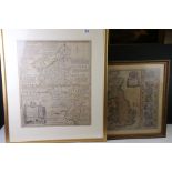 Emanuel Bowen, hand coloured engraving map being ' An accurate map of Buckinghamshire divided into