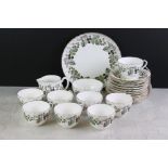 Royal Worcester ' Lavinia ' pattern tea ware, pattern no. Z 2821, comprising 8 teacups & saucers,