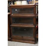 Early 20th century Oak ' Globe Wernicke ' Three Section Bookcase, bottom section with label, 87cm