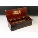 19th Century Swiss cylinder music box fitted with a one-piece comb, stamped 6321, housed within a