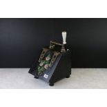 Victorian Toleware and Brass mounted Coal Scuttle with shovel decorated with flowers, 33cm high