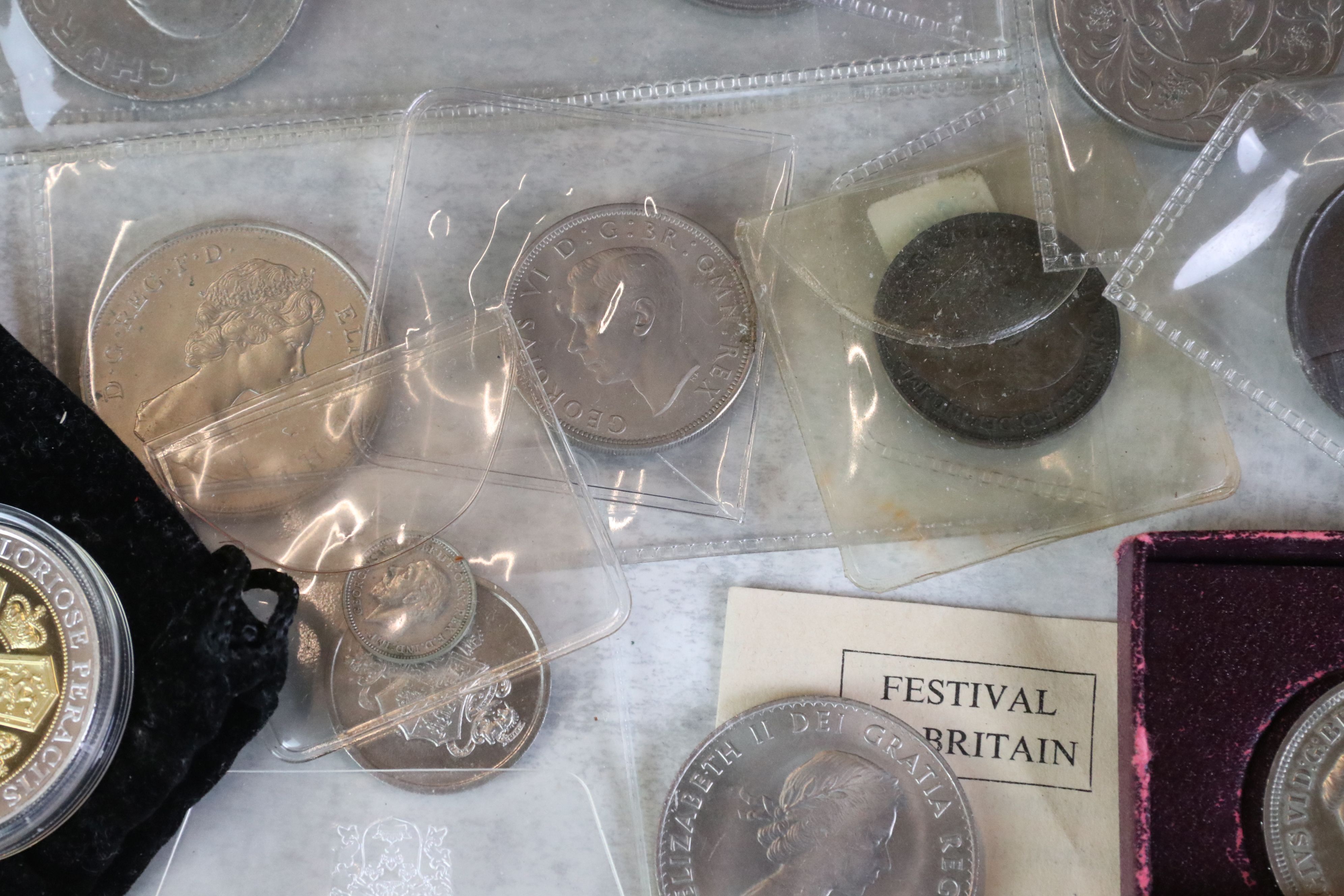 A collection of mainly British pre decimal coins to include silver examples. - Image 3 of 6