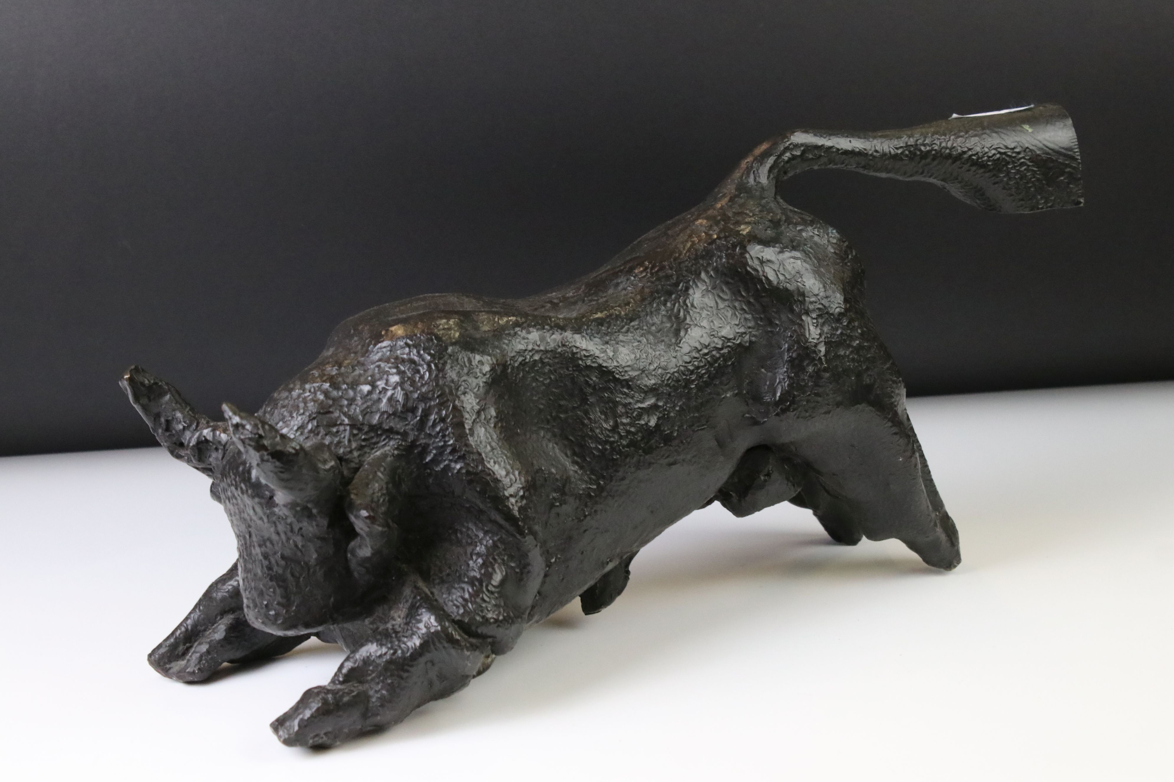 Bronze model of a bull by Rhona Stern, South African (1914-1998), height approx. 20cm, purchased