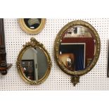 Two Giltwood Framed Oval Wall Mirrors, largest 71cm high