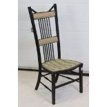 Ebonised Side Chair in the style of Mackintosh, 108cm high x 46.5cm wide