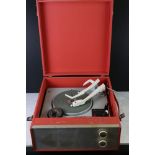 Mid century Retro Garrard Red Cased Record Player