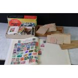 Small collection of GB, Commonwealth & World stamps, together with a few matchbox labels