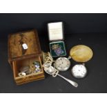A small group of mixed collectables to include costume jewellery, silver pocket watch and watch
