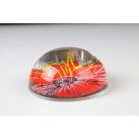 Andy Warhol Studio Line Rosenthal glass flower paperweight, 9cm diameter