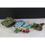 A small collection of vintage die cast and tin plate model vehicles to include Dinky & Corgi