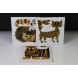 Three Kenneth Townsend 1960s/70s ceramic animal tiles to include a Cheshire Cat, Tiger and Spikey