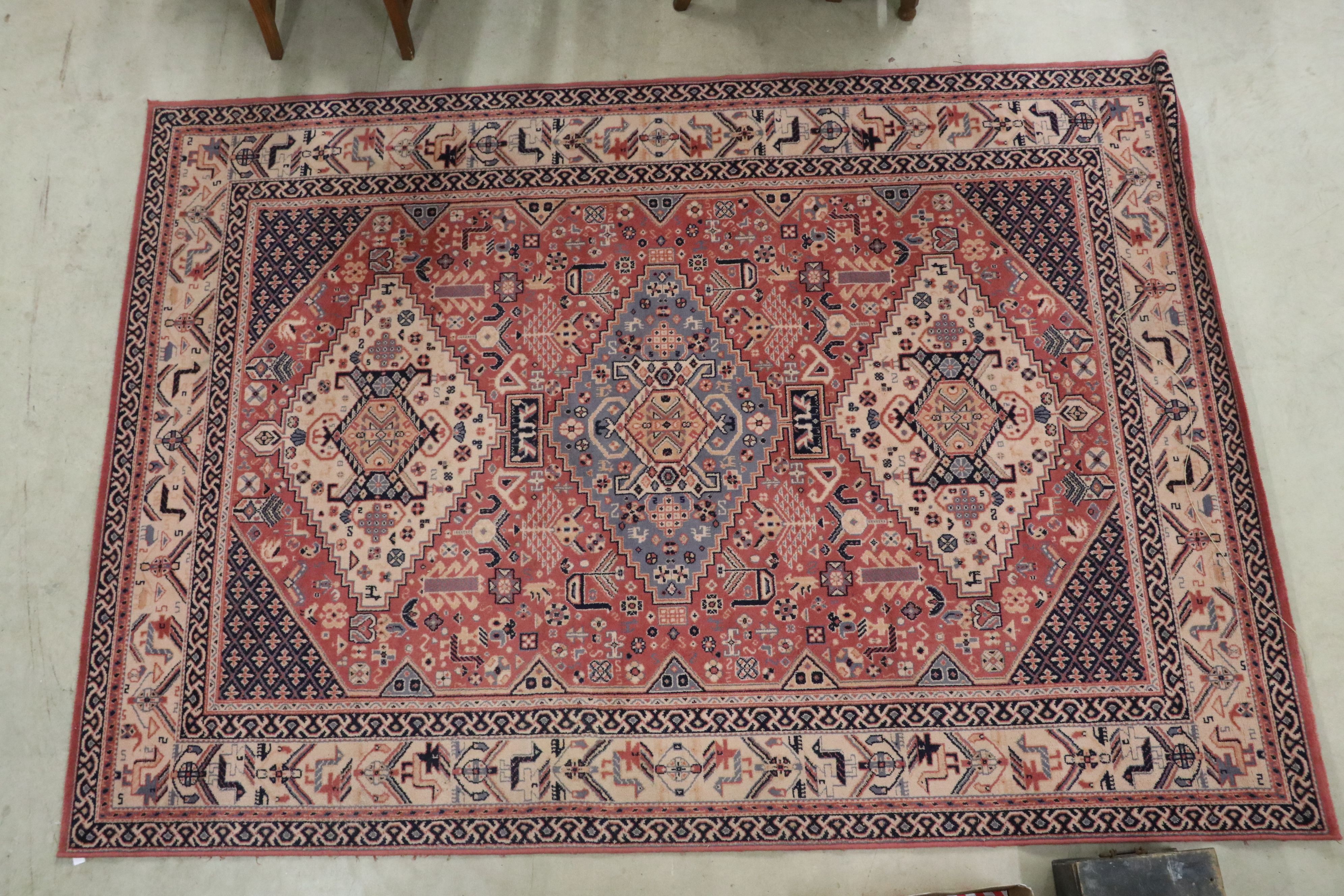 Tapisift Sirius Wool Pink Ground Rug, 200cm x 290cm