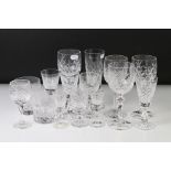 Collection of 20th Century cut glassware, 60 pieces to include Brierley (6 small wine glasses, 2