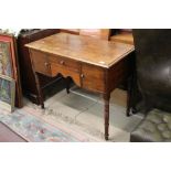 Early 19th century mahogany lowboy with ring turned legs