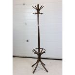 Stained Wood Bentwood Cloak and Stickstand, 180cm high