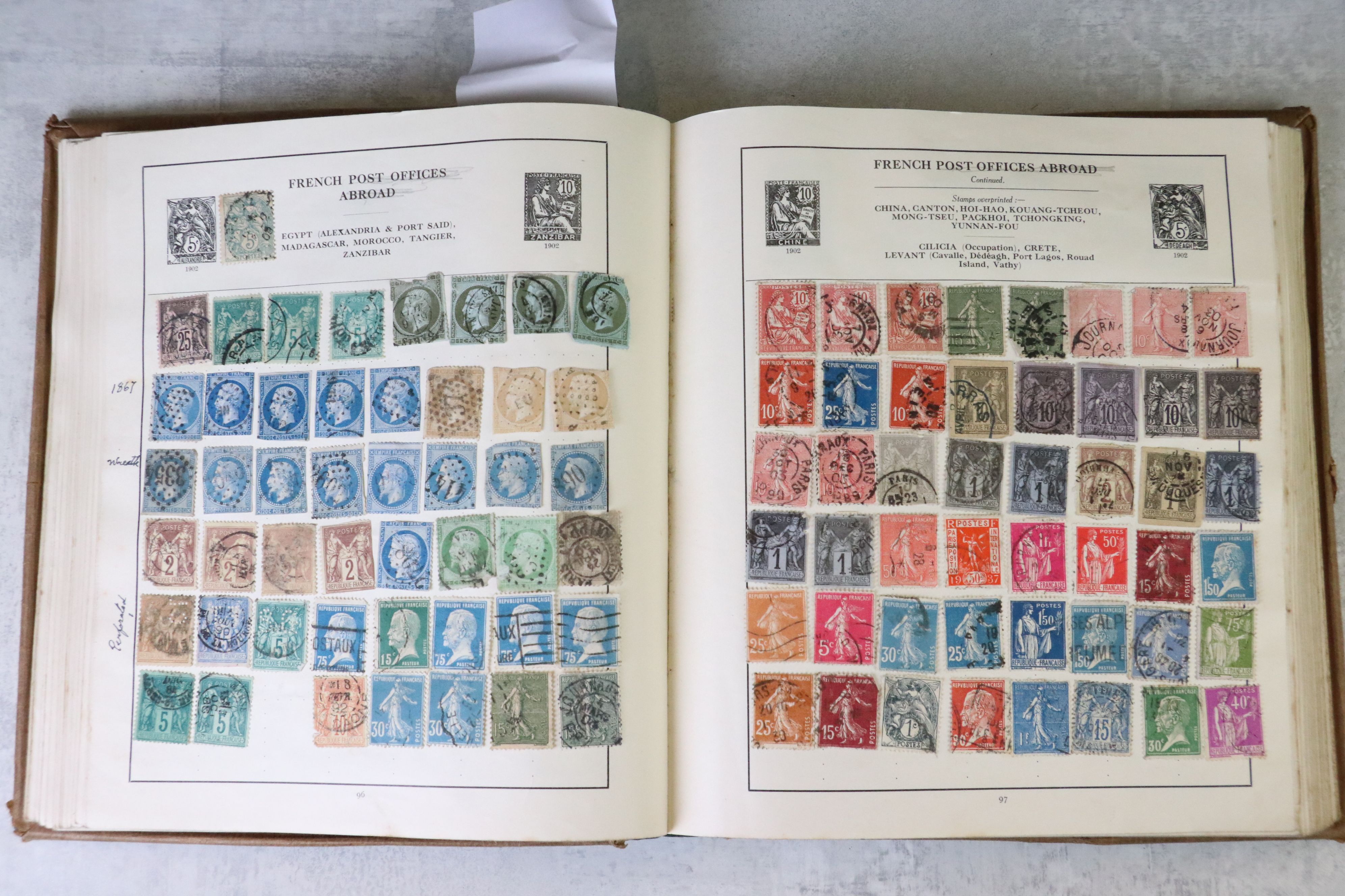 Collection of GB, Commonwealth & World stamps in a vintage album, to include Queen Victoria and - Image 3 of 7