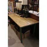 Pine kitchen table on square legs