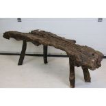 Large bog oak stand / table of rustic organic form