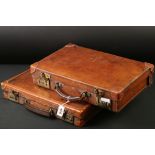 Two Early to Mid 20th century Leather Briefcases including one by Lansdowne Luggage Company, both
