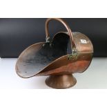 Victorian Copper Coal Scuttle with swing handle, 47cm long