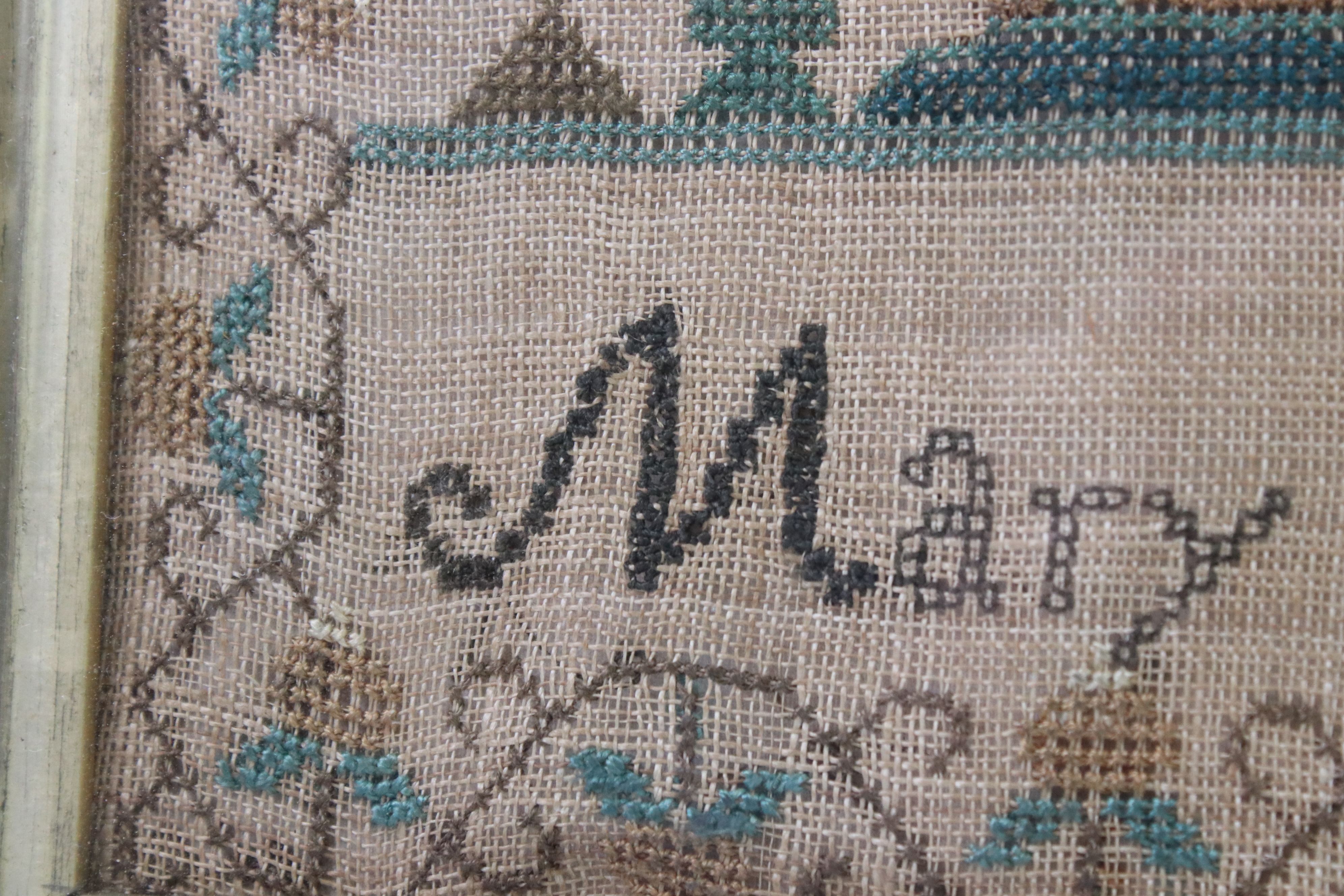 Early 19th century needlework sampler by Mary Bank, dated June 16th 1826, featuring a house, - Image 7 of 7